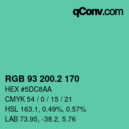 カラーコード: RGB 93 200.2 170 | qconv.com
