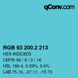 カラーコード: RGB 93 200.2 213 | qconv.com