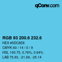 カラーコード: RGB 93 200.6 232.6 | qconv.com