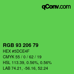 Color code: RGB 93 206 79 | qconv.com