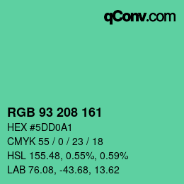 Color code: RGB 93 208 161 | qconv.com