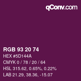 Color code: RGB 93 20 74 | qconv.com