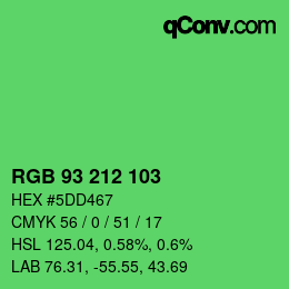 Color code: RGB 93 212 103 | qconv.com