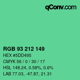 Color code: RGB 93 212 149 | qconv.com