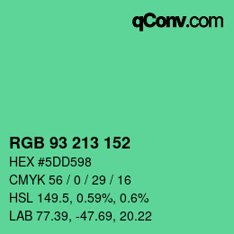 Color code: RGB 93 213 152 | qconv.com