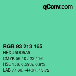 Color code: RGB 93 213 165 | qconv.com