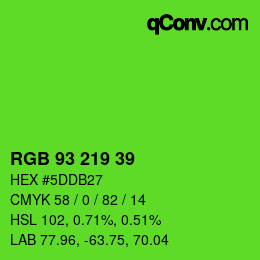 颜色代码: RGB 93 219 39 | qconv.com