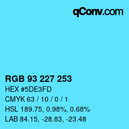Code couleur: RGB 93 227 253 | qconv.com