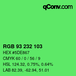 Color code: RGB 93 232 103 | qconv.com