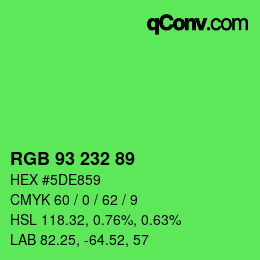 Color code: RGB 93 232 89 | qconv.com