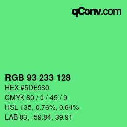 Color code: RGB 93 233 128 | qconv.com