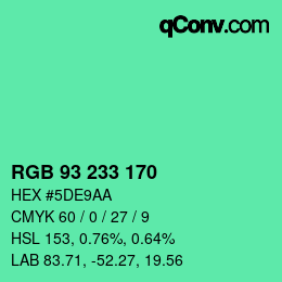 Color code: RGB 93 233 170 | qconv.com