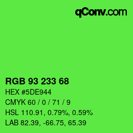 Código de color: RGB 93 233 68 | qconv.com