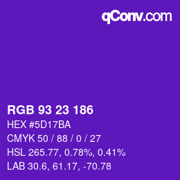 Color code: RGB 93 23 186 | qconv.com