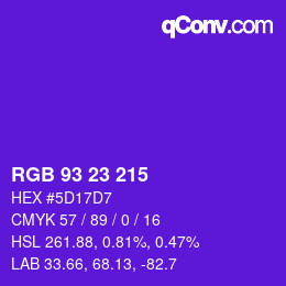 Color code: RGB 93 23 215 | qconv.com