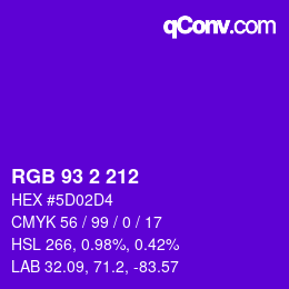 Color code: RGB 93 2 212 | qconv.com