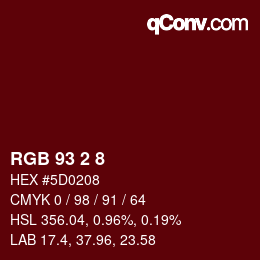 カラーコード: RGB 93 2 8 | qconv.com