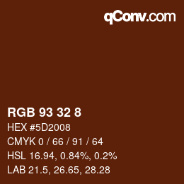 Color code: RGB 93 32 8 | qconv.com