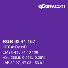Color code: RGB 93 41 157 | qconv.com