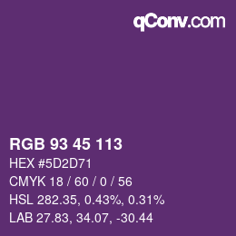 Color code: RGB 93 45 113 | qconv.com