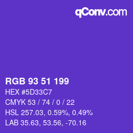 Color code: RGB 93 51 199 | qconv.com