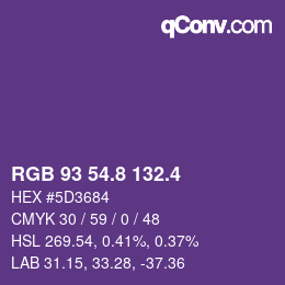 カラーコード: RGB 93 54.8 132.4 | qconv.com