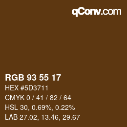 カラーコード: RGB 93 55 17 | qconv.com
