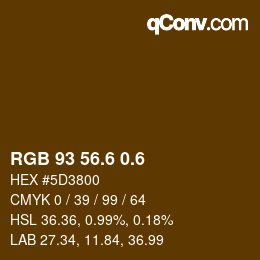 カラーコード: RGB 93 56.6 0.6 | qconv.com
