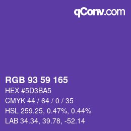 Color code: RGB 93 59 165 | qconv.com