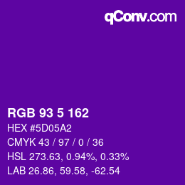 Color code: RGB 93 5 162 | qconv.com