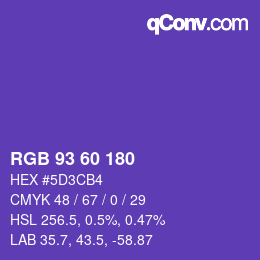 Color code: RGB 93 60 180 | qconv.com
