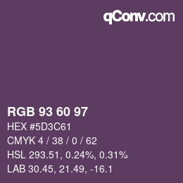 カラーコード: RGB 93 60 97 | qconv.com