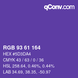 颜色代码: RGB 93 61 164 | qconv.com
