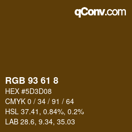 Color code: RGB 93 61 8 | qconv.com