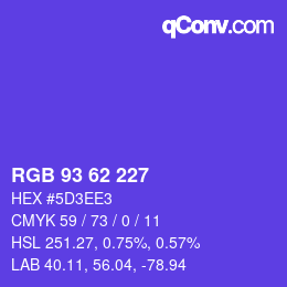 颜色代码: RGB 93 62 227 | qconv.com