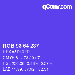 Código de color: RGB 93 64 237 | qconv.com