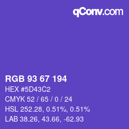 Color code: RGB 93 67 194 | qconv.com