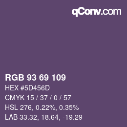 Color code: RGB 93 69 109 | qconv.com