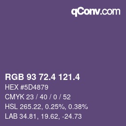 カラーコード: RGB 93 72.4 121.4 | qconv.com