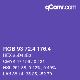 カラーコード: RGB 93 72.4 176.4 | qconv.com