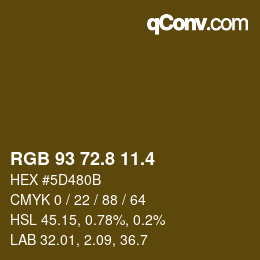 カラーコード: RGB 93 72.8 11.4 | qconv.com