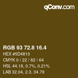 カラーコード: RGB 93 72.8 16.4 | qconv.com