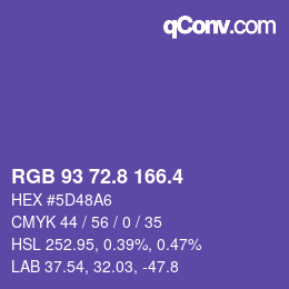 カラーコード: RGB 93 72.8 166.4 | qconv.com