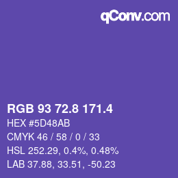 カラーコード: RGB 93 72.8 171.4 | qconv.com