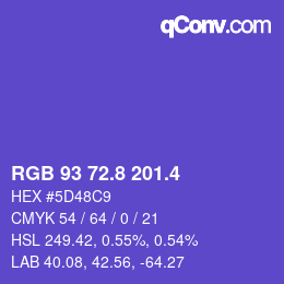 カラーコード: RGB 93 72.8 201.4 | qconv.com
