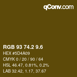 カラーコード: RGB 93 74.2 9.6 | qconv.com