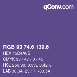 カラーコード: RGB 93 74.6 139.6 | qconv.com