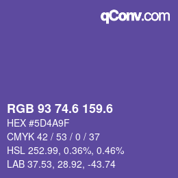 カラーコード: RGB 93 74.6 159.6 | qconv.com
