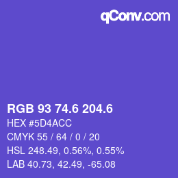 カラーコード: RGB 93 74.6 204.6 | qconv.com