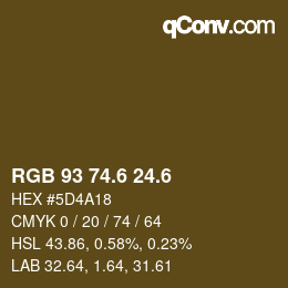 カラーコード: RGB 93 74.6 24.6 | qconv.com
